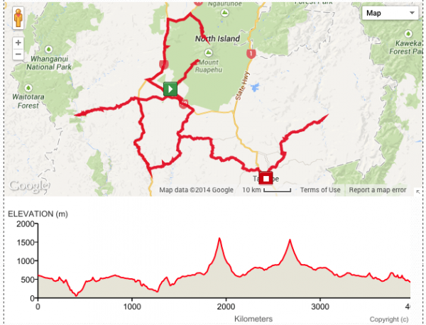 2014 4 day tour overview map